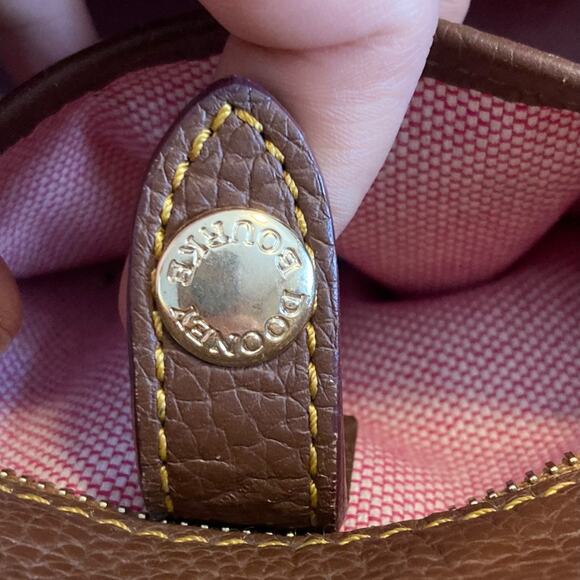 Dooney Bourke Charleston Two Tone Tan Brown Pebble Leather Tote Shoulder Bag - Picture 14 of 16